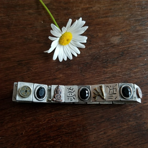 Relisted - Mystical symbols and animals panel bracelet silver - Picture 6 of 6